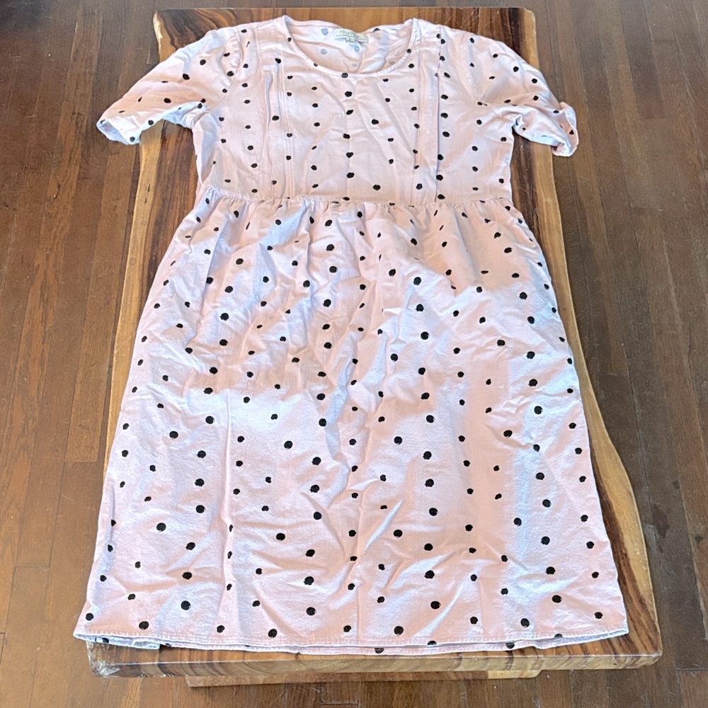 Polagram Blush and Black polka dot dress